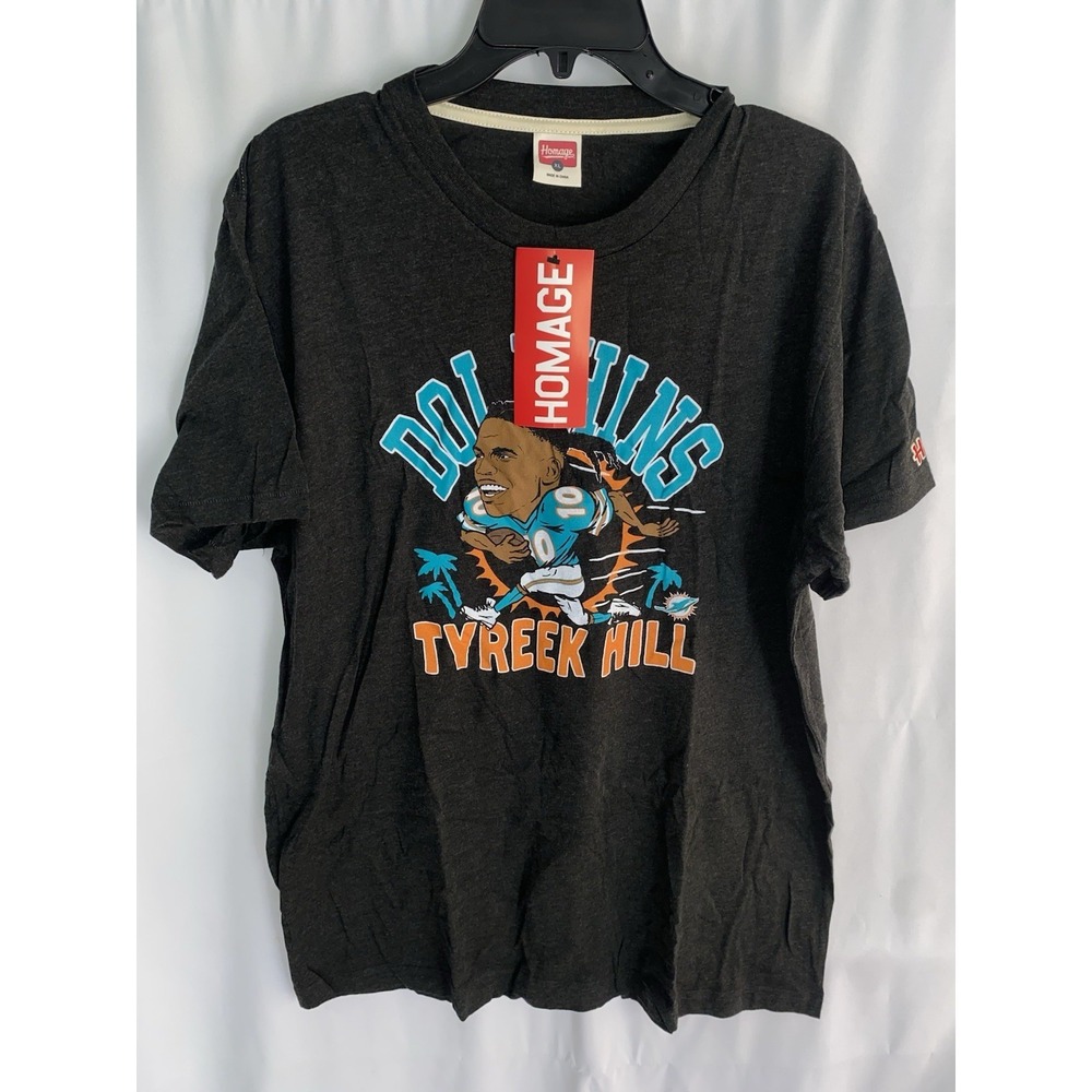 NWT Homage Tyreek Hill Miami Dolphins Caricature T Shirt XL